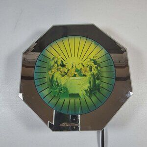 VINTAGE LAST SUPPER JESUS LIGHT UP SPINNING PSYCHEDELIC MIRRORED ARTWORK